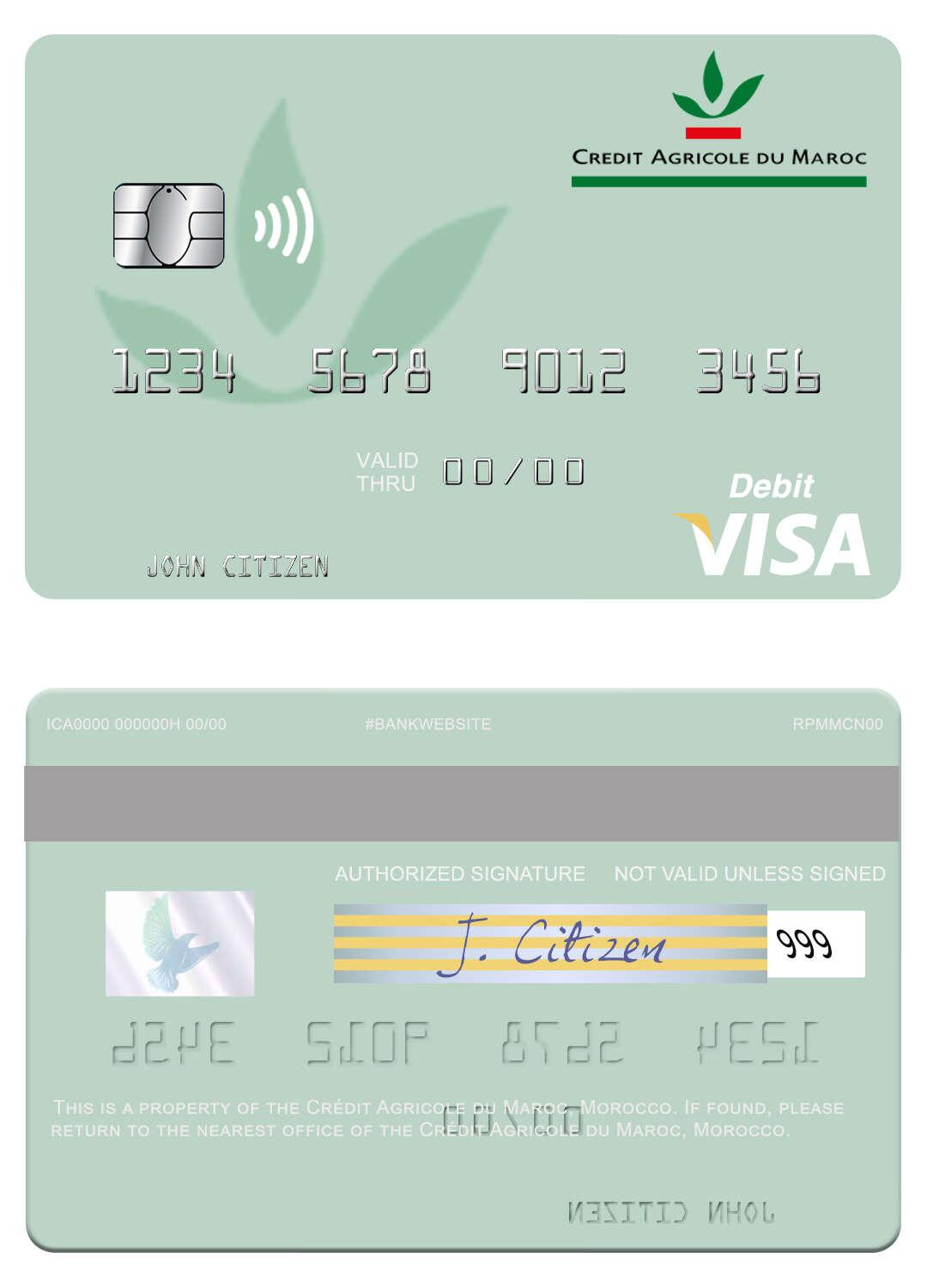 Morocco Credit Agricole du Maroc visa debit card